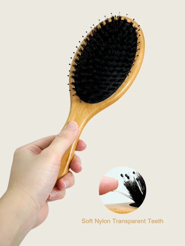 Wooden hair brush, soft bristle air cushion head massage comb - Image 5