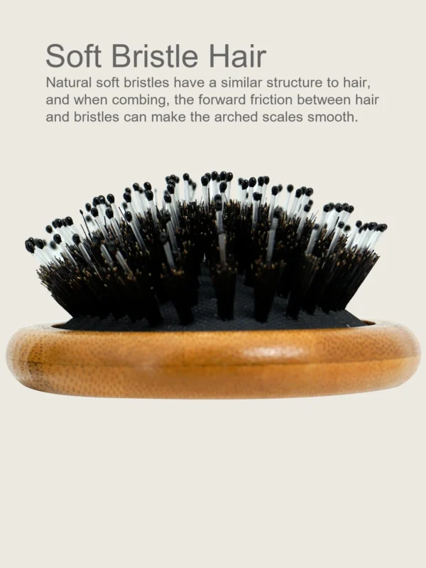 Wooden hair brush, soft bristle air cushion head massage comb - Image 4