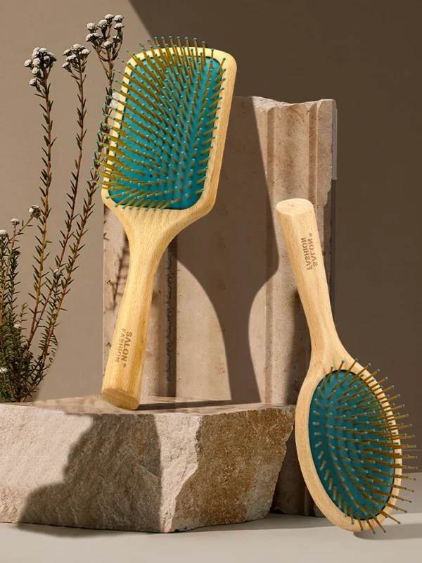 High-Quality Wooden Hair Brush for Scalp Care and Hair Loss Massage - Image 2