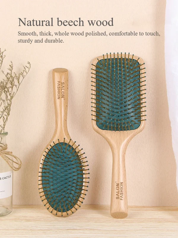 High-Quality Wooden Hair Brush for Scalp Care and Hair Loss Massage - Image 3