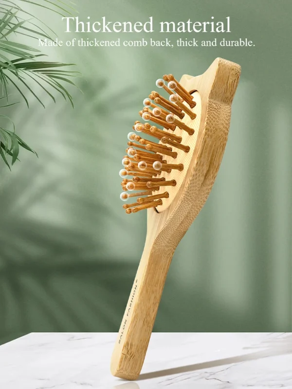 Wooden Hair Brush Cute Cat Bamboo Anti-Static Hair Care Massage Comb - Image 4