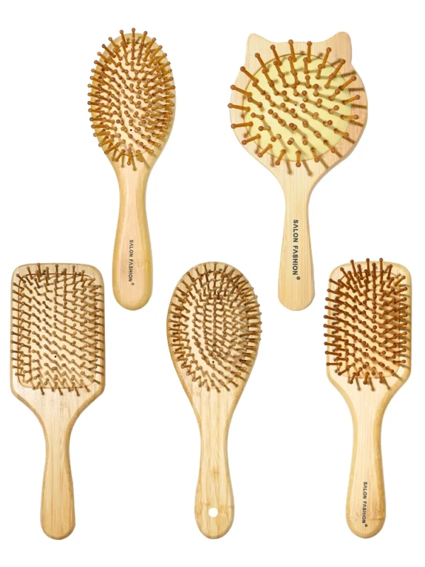 Wooden Hair Brush for Anti-Static Detangling and Scalp Massage