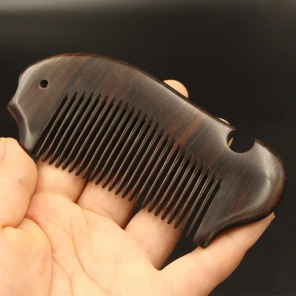 Wooden Hair Brush: Natural Ebony Comb for Hair Care & Health