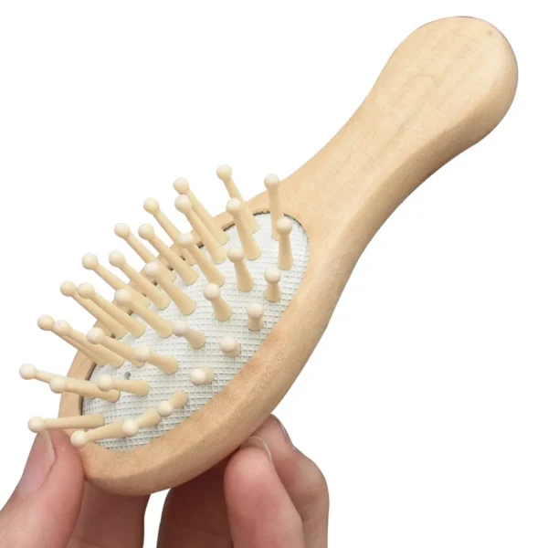 Wooden Hair Brush: Scalp Massage Comb, Portable Travel Smoothing Comb - Image 4