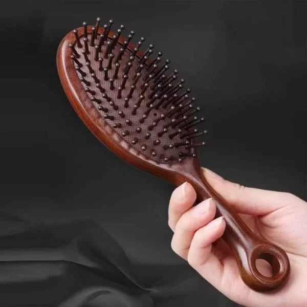 Wooden hair brush, natural sandalwood air cushion scalp massage comb