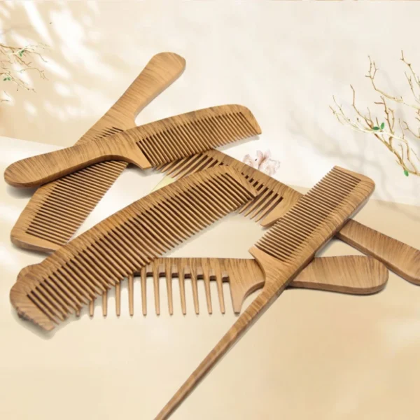 Wooden Hair Brush Anti-Tangling Scalp Massage Bamboo Wood Comb - Image 5