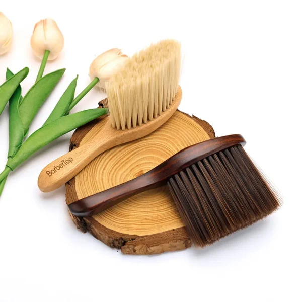 Wooden Hair Brush: Barbertop Neck Duster for Salon and Barbershop