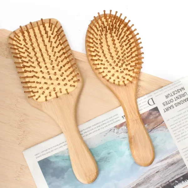 Wooden Hair Brush Professional Paddle Cushion Scalp Massage Comb - Image 4