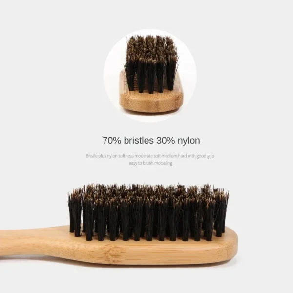 Wooden Hair Brush: Boar Bristle Comb for Beard and Styling - Image 3