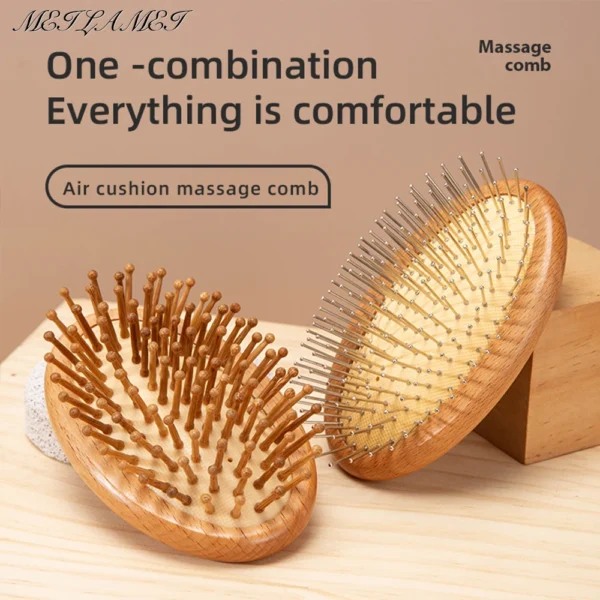 Wooden Hair Brush: Professional Bamboo Paddle Comb for Hair Care