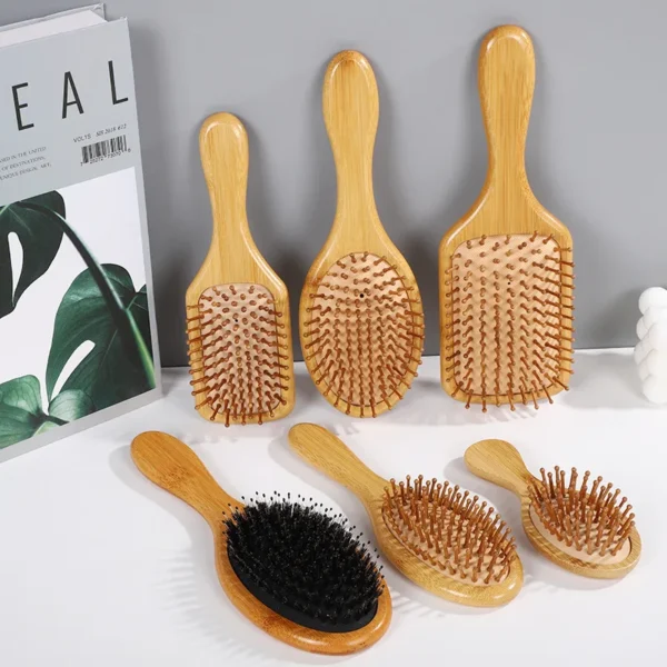 Wooden Hair Brush: Natural Bamboo Comb for Scalp Massage - Image 3