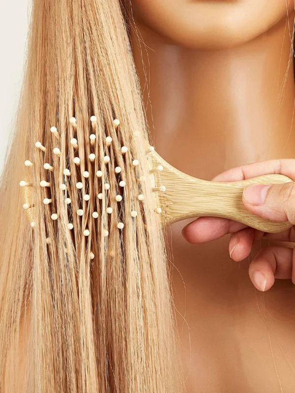 Wooden Hair Brush: Cute Cat Design, Anti-Static Scalp Massage - Image 5