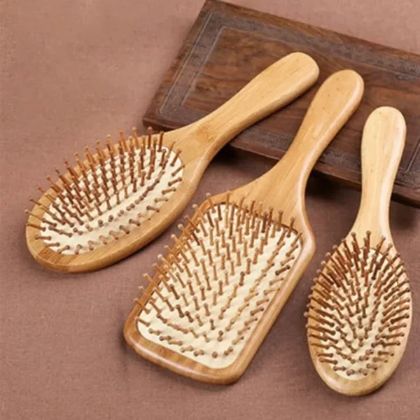 Wooden Hair Brush Bamboo Paddle Anti-Hair Loss Scalp Massage Brush