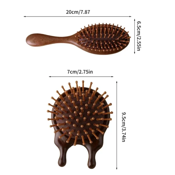 Wooden Hair Brush Air Cushion Anti-Static Massage Comb Curly Hair - Image 5