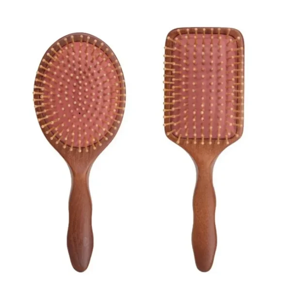 1PC Wooden Hair Brush, Professional Bamboo Paddle Comb for Scalp & Hair Care - Image 4