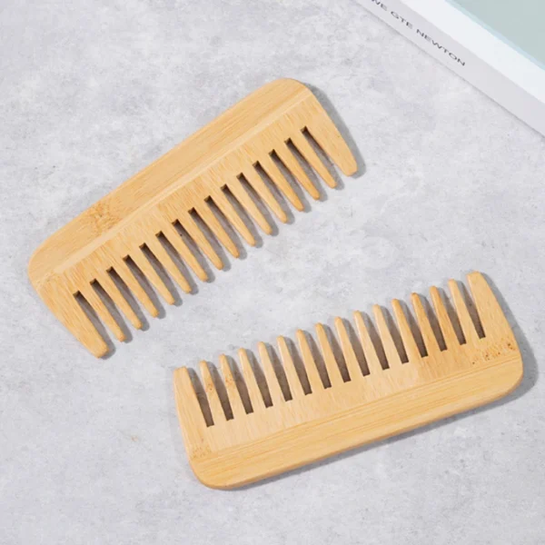 Wooden hair brush for detangling, anti-static, curly hair, men, women - Image 5