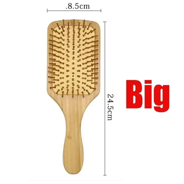 Wooden Hair Brush Bamboo Paddle Anti-Hair Loss Scalp Massage Brush - Image 5