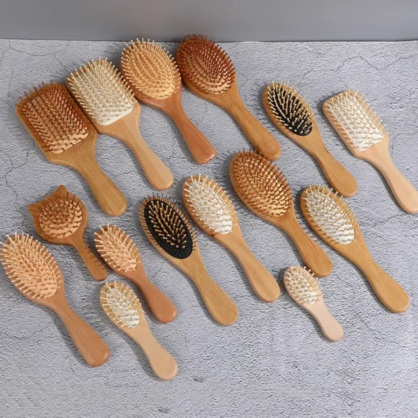 Wooden Hair Brush - Bamboo Comb For Scalp Care & Healthy Hair - Image 2