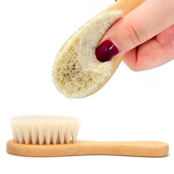 Wooden Hair Brush: Natural Wool Comb & Infant Head Massager - Image 4