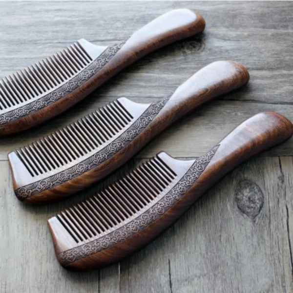 Wooden Hair Brush: Sandalwood Anti-Static Detangler & Scalp Massage - Image 6