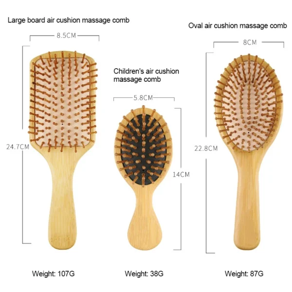 Wooden hair brush for scalp massage, growth, and beard care - Image 3