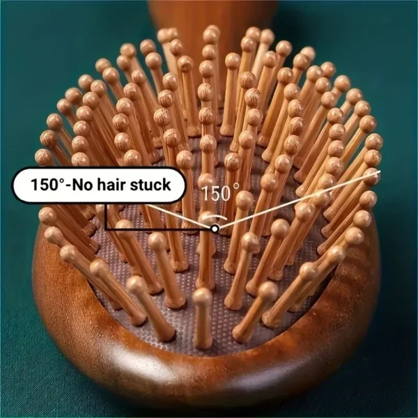 Wooden Hair Brush: Anti-Static Scalp Massage Comb for Smoothing and Relaxation - Image 3