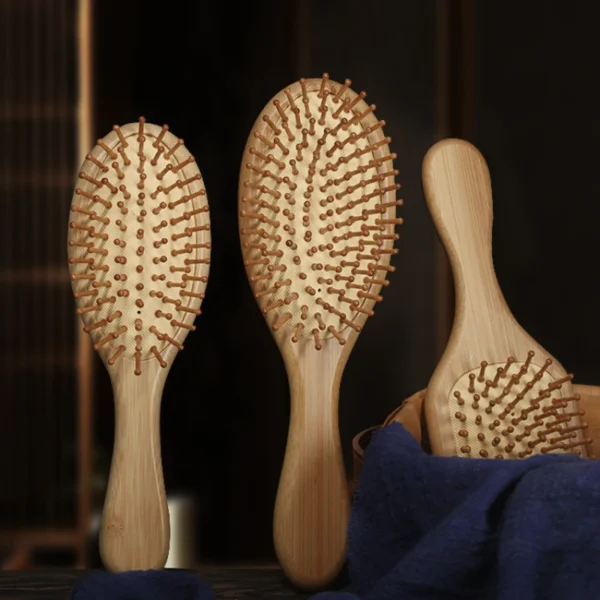 Wooden hair brush for women, anti-static, detangling, reduce hair loss - Image 3