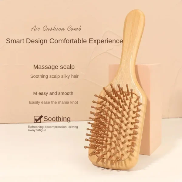 Wooden hair brush, premium bamboo scalp massage comb for growth - Image 3