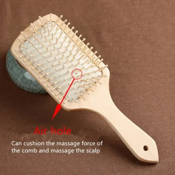 Wooden Hair Brush: Bamboo Air Massage Comb for Scalp Health - Image 3