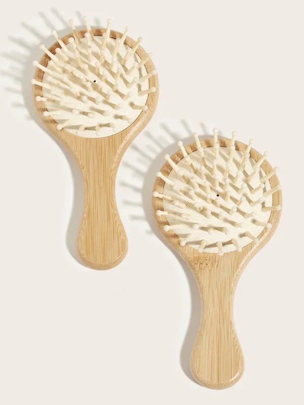 Wooden Hair Brush: Cute Cat Design, Anti-Static Scalp Massage - Image 2