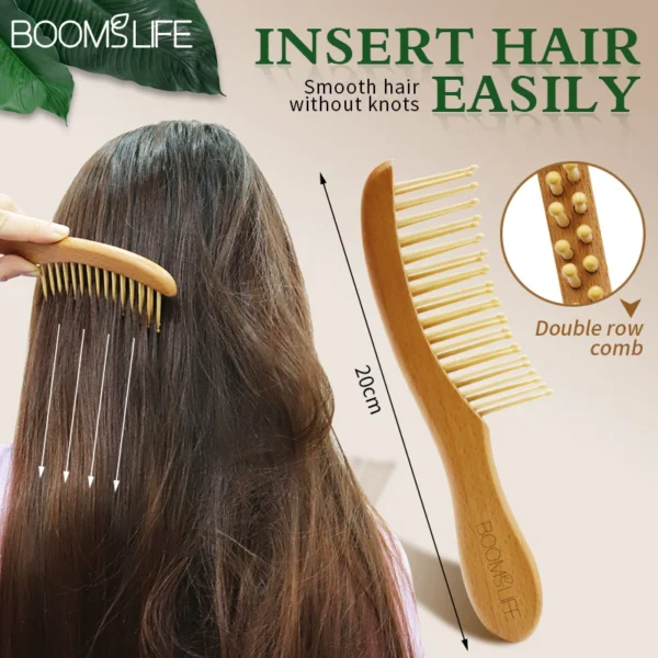 Wooden Hair Brush: Anti-Static Comb for Styling and Detangling