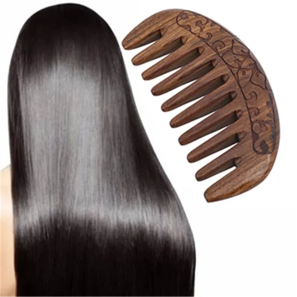 Wooden Hair Brush: Handmade Sandalwood Comb for Men, Women, and Kids