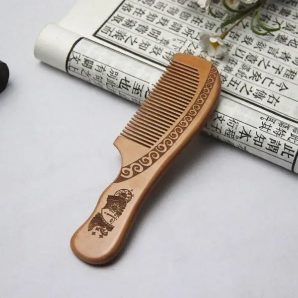 Thickened wooden hair brush, anti-static curly hair massage tool - Image 5