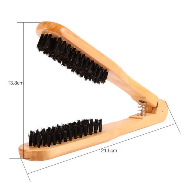 Wooden Hair Brush Double Comb Anti-Static Professional Hairdressing Tool - Image 6