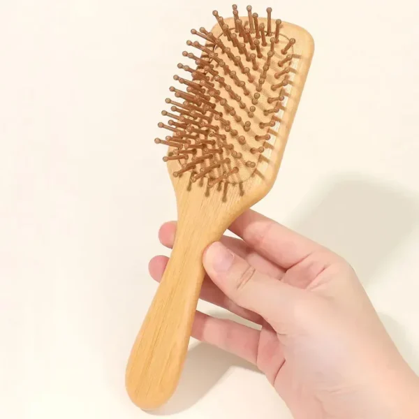 Wooden hair brush, bamboo scalp massage comb for hair growth - Image 5