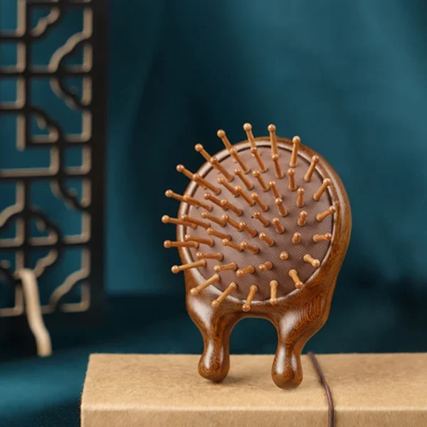 Wooden Hair Brush Air Cushion Anti-Static Massage Comb Curly Hair - Image 2