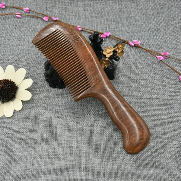 Wooden Hair Brush: Sandalwood Comb for Women, Anti-Static Detangler - Image 3