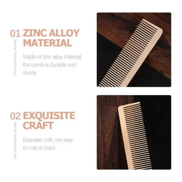 Wooden Hair Brush: Metal Barber Comb for Haircutting and Salon Use - Image 5