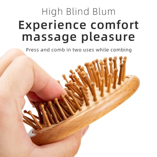 Wooden Hair Brush: Professional Bamboo Paddle Comb for Hair Care - Image 2