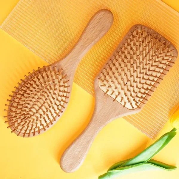 Wooden hair brush for healthy scalp, hair care, and massage - Image 4