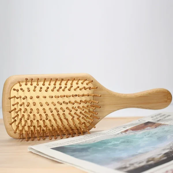 Wooden Hair Brush Professional Paddle Cushion Scalp Massage Comb - Image 3