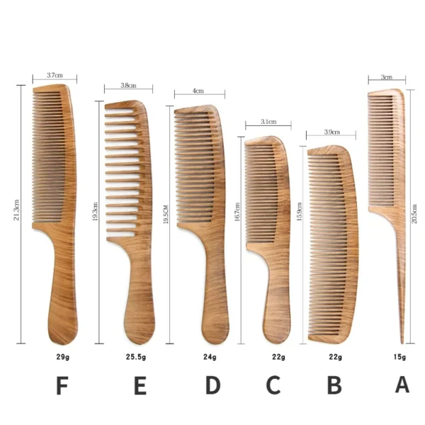 Wooden Hair Brush Anti-Tangling Scalp Massage Bamboo Wood Comb - Image 6