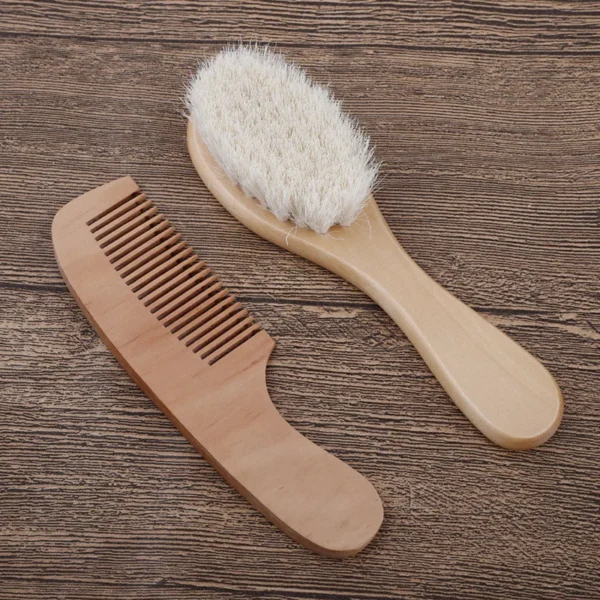 Wooden Hair Brush Baby Comb Newborn Massage Soft Wool Bristles Gentle Care - Image 5