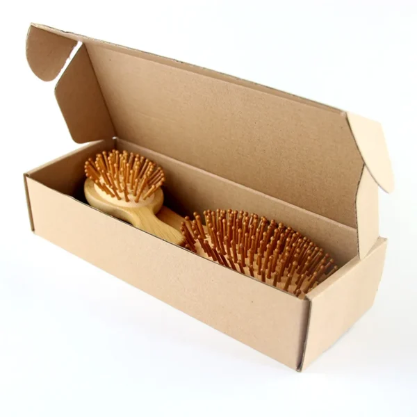 4 Pcs Wooden Hair Brush Set, Eco-friendly Bamboo, Wide Tooth & Tail Comb - Image 5