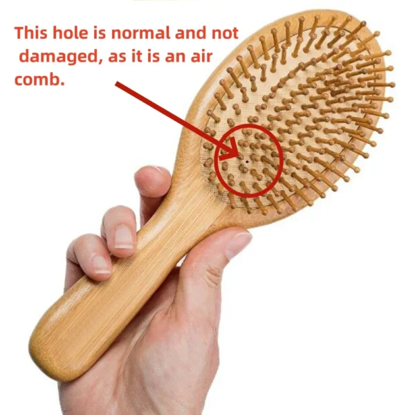 Wooden hair brush for healthy scalp and hair care massage - Image 2