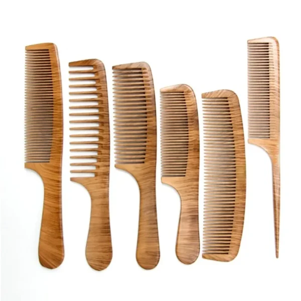 Wooden hair brush, anti-tangling, scalp massage, bamboo, salon tool