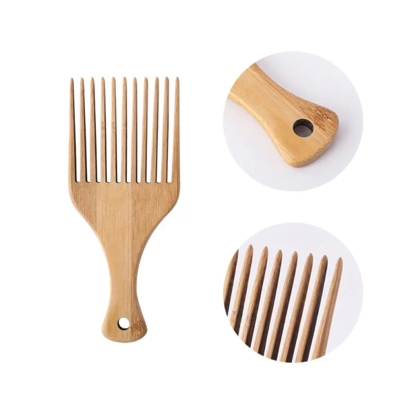 Wooden hair brush for afro hair detangling and scalp massage - Image 4