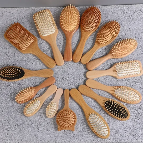 Wooden Hair Brush - Bamboo Comb For Scalp Care & Healthy Hair