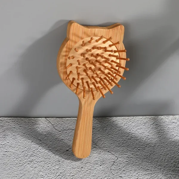 Wooden Hair Brush - Bamboo Comb For Scalp Care & Healthy Hair - Image 3