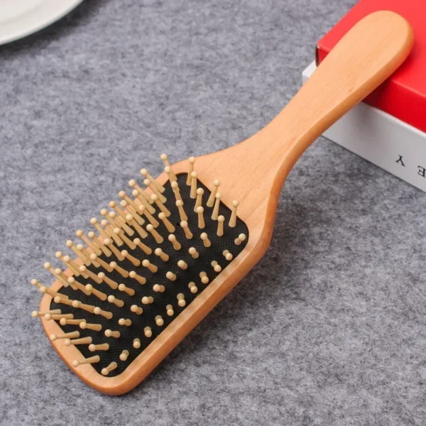 Wooden hair brush for scalp care, curly hair, and hair loss - Image 6